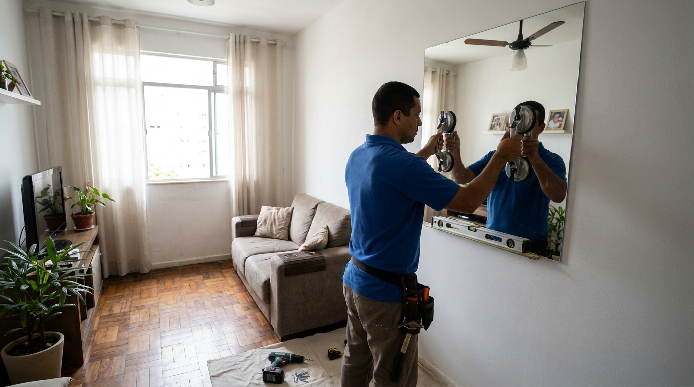 Espelho sob medida com parquet em Porto Velho-RO
